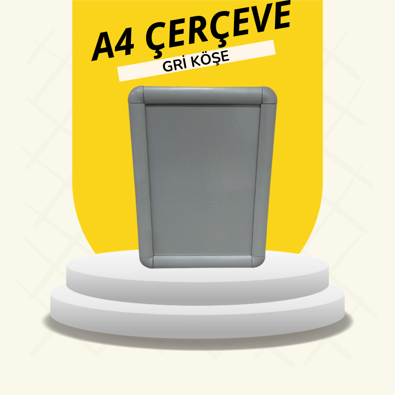 A4 Rondo Köşe (Gri) Çerçeve Açılır Kapanır A4 Gri Rondo Köşe Çerçeve