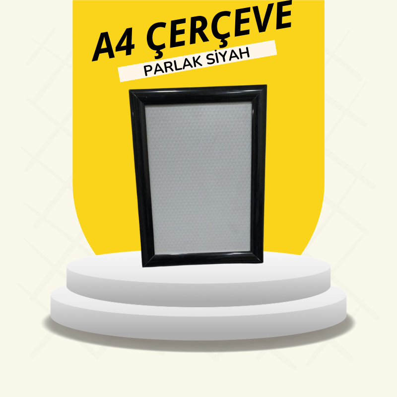 A4 Gönye Köşe Parlak Siyah Renk Çerçeve a4 çerçeve parlak siyah